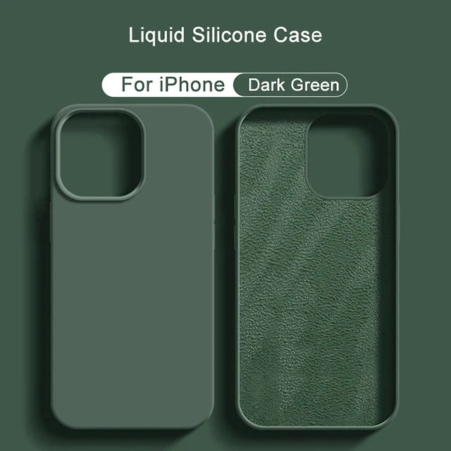 Coque Silicone Liquide Originale pour iPhone 16 15 14 13 12 11 Pro Max Plus - Protection Premium