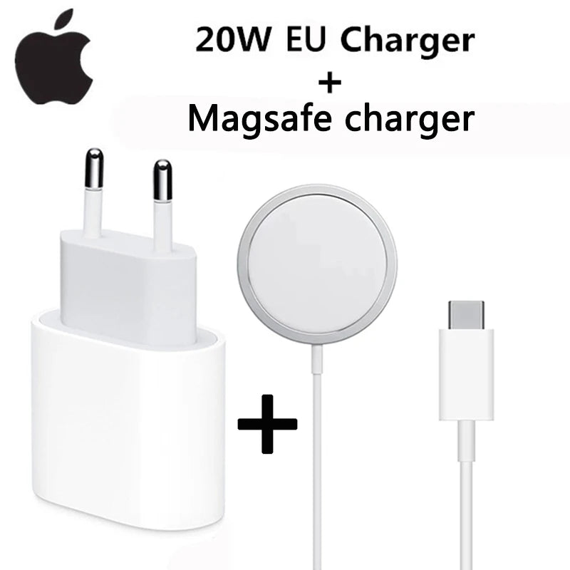 Chargeur Apple Original Type-C Magnétique Sans Fil USB-C 20W Charge Rapide pour iPhone 17 Pro Max 17 16 15 14 13 12