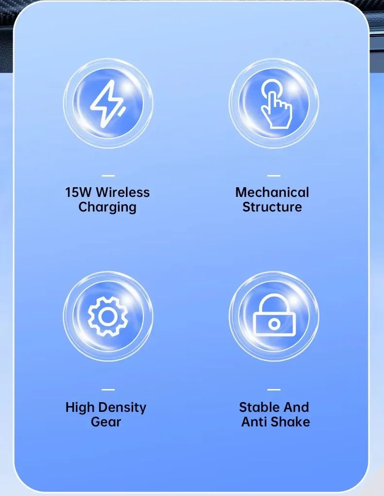 Chargeur Sans Fil Voiture Rapide - Support Téléphone Grille Aération iPhone Samsung