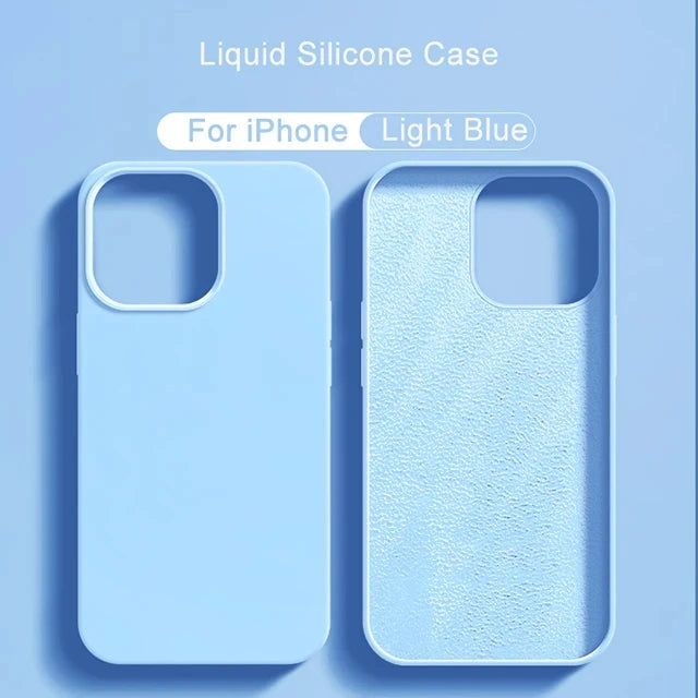 Coque Silicone Liquide Originale pour iPhone 16 15 14 13 12 11 Pro Max Plus - Protection Premium