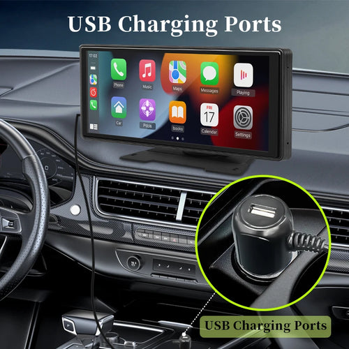 Autoradio Miroir 10.26" CarPlay Android Auto Sans Fil - Écran Tactile Bluetooth AUX USB