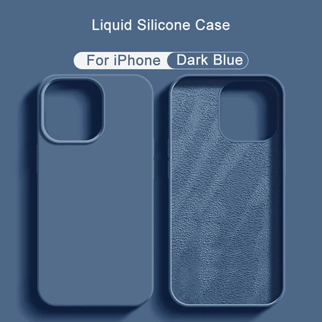 Coque Silicone Liquide Originale pour iPhone 16 15 14 13 12 11 Pro Max Plus - Protection Premium