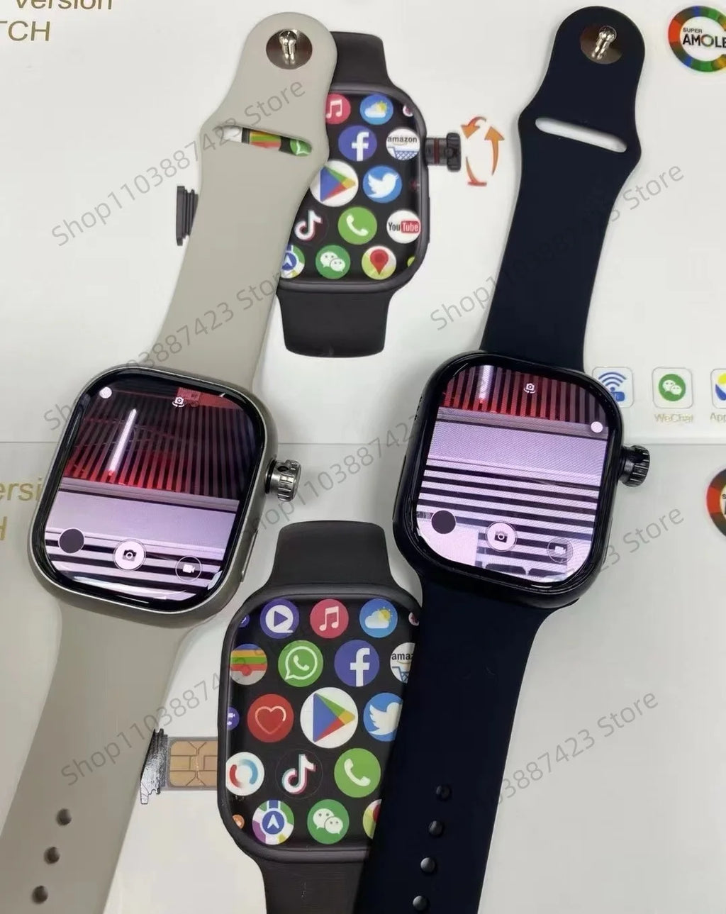 Montre Connectée X 5G - Écran AMOLED 2.29" avec Caméra Rotative 180°, GPS, WiFi, Slot SIM et Suivi Santé