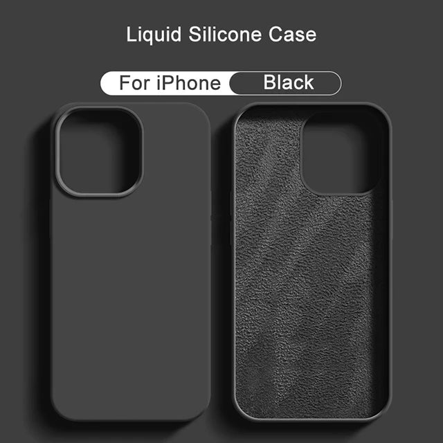 Coque Silicone Liquide Originale pour iPhone 16 15 14 13 12 11 Pro Max Plus - Protection Premium